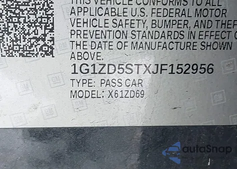 2018 Chevrolet Malibu Lt z USA, uszkodzony, nr VIN 1G1ZD5STXJF152956